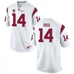 Men USC Trojans #14 Ykili Ross White Stitch Jerseys 710087-653