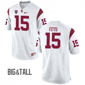 Mens Trojans #15 Thomas Fitts White Big & Tall Stitched Jersey 345770-551