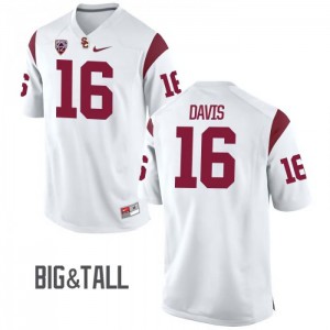 Mens USC #16 Dominic Davis White Big & Tall Stitched Jerseys 190997-370