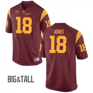 Men's Trojans #18 Jalen Jones Cardinal Big & Tall Stitched Jerseys 406189-531
