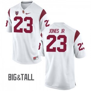 Men's USC Trojans #23 Velus Jones Jr White Big & Tall Alumni Jersey 270109-782