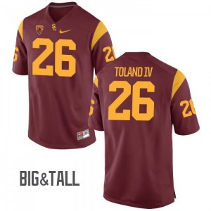 Mens USC Trojans #26 James Toland IV Cardinal Big & Tall Football Jerseys 408987-244