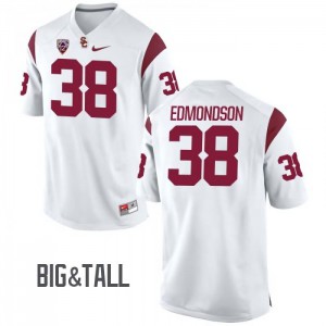 Men's Trojans #38 Chris Edmondson White Big & Tall Football Jersey 325370-892