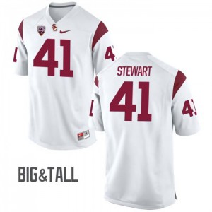 Men Trojans #41 Milo Stewart White Big & Tall Stitched Jerseys 559043-221