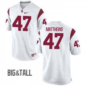 Men USC #47 Clay Matthews White Big & Tall NCAA Jersey 739487-685