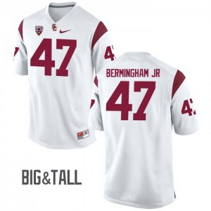 Mens Trojans #47 James Bermingham Jr White Big & Tall Football Jerseys 266966-429