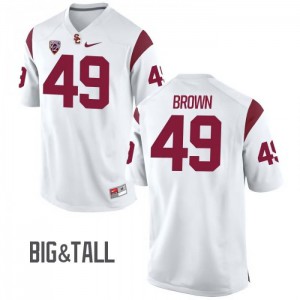 Mens USC Trojans #49 Michael Brown White Big & Tall Embroidery Jerseys 674760-383