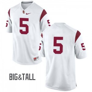 Men's USC #5 Reggie Bush White No Name Big & Tall Player Jersey 492210-534