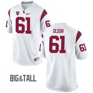 Mens USC #61 Jake Olson White Big & Tall Embroidery Jersey 412933-559