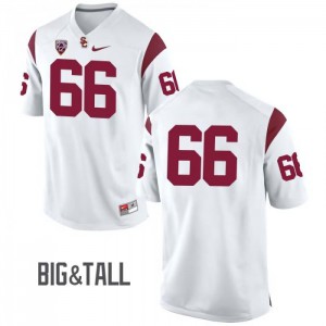 Men Trojans #66 Cole Smith White No Name Big & Tall Embroidery Jersey 266486-243