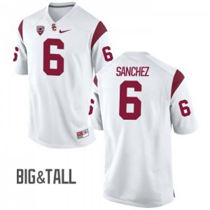 Mens USC Trojans #6 Mark Sanchez White Big & Tall Official Jersey 542655-385