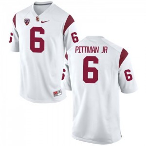 Men USC #6 Michael Pittman Jr White Player Jersey 246835-383
