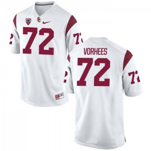 Mens USC Trojans #72 Andrew Vorhees White Official Jerseys 405971-992