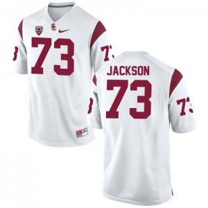Mens USC #73 Austin Jackson White Official Jerseys 475171-295