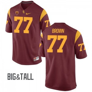 Mens Trojans #77 Chris Brown Cardinal Big & Tall Official Jersey 401689-101