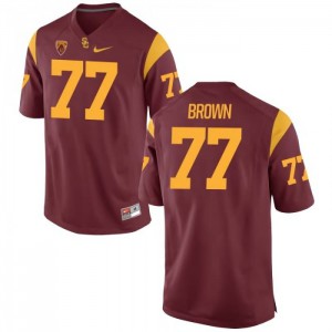 Men USC Trojans #77 Chris Brown Cardinal Embroidery Jerseys 730100-715