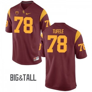 Men USC Trojans #78 Jay Tufele Cardinal Big & Tall High School Jersey 120835-637