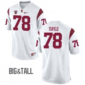 Mens USC Trojans #78 Jay Tufele White Big & Tall Stitch Jerseys 372724-519