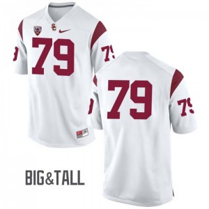 Mens Trojans #79 Connor Rossow White No Name Big & Tall Embroidery Jersey 210072-578