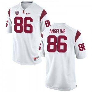 Men USC #86 Cary Angeline White Embroidery Jersey 928676-163