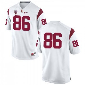 Men USC #86 Cary Angeline White No Name Football Jersey 986301-455