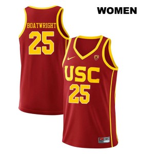Womens USC Trojans #25 Bennie Boatwright Red Stitched Jersey 666707-874