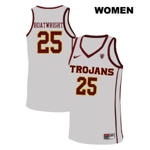 Women's Trojans #25 Bennie Boatwright White University Jersey 616804-514