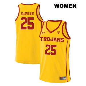 Women's Trojans #25 Bennie Boatwright Yellow style2 Embroidery Jersey 481653-260