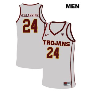 Men's Trojans #24 Brian Scalabrine White NCAA Jerseys 100821-369