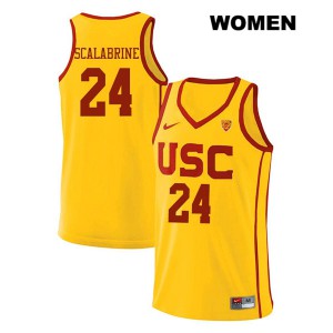 Womens USC #24 Brian Scalabrine Yellow High School Jerseys 383021-662