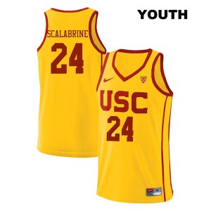 Youth Trojans #24 Brian Scalabrine Yellow NCAA Jersey 755115-974