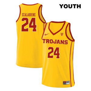 Youth Trojans #24 Brian Scalabrine Yellow style2 Stitch Jersey 692003-857