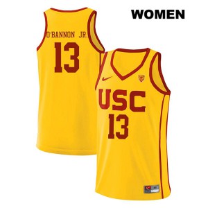 Women's Trojans #13 Charles O'Bannon Jr. Yellow Alumni Jersey 939489-533