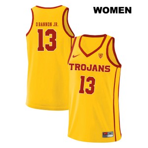 Women's USC #13 Charles O'Bannon Jr. Yellow style2 Stitch Jerseys 717145-279