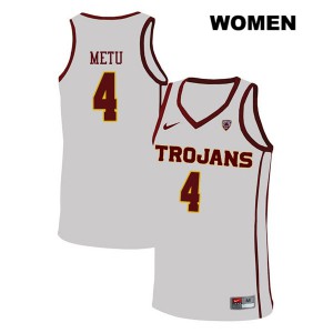 Women's Trojans #4 Chimezie Metu White Stitch Jerseys 574354-454