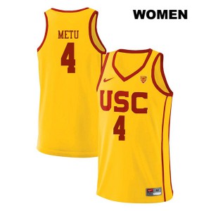 Women USC Trojans #4 Chimezie Metu Yellow College Jerseys 518055-382