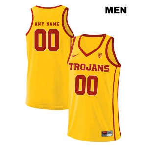 Men's USC Trojans #00 Custom Yellow style2 Stitched Jerseys 439984-389