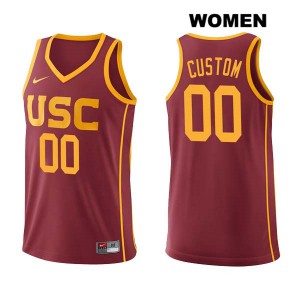 Women Trojans #00 Custom Darkred Official Jerseys 334630-342