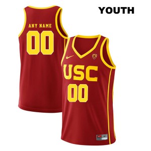 Youth USC Trojans #00 Custom Red Embroidery Jersey 764537-110