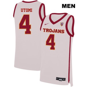 Men Trojans #4 Daniel Utomi White College Jersey 544946-145