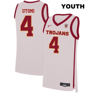 Youth Trojans #4 Daniel Utomi White Player Jerseys 213772-445