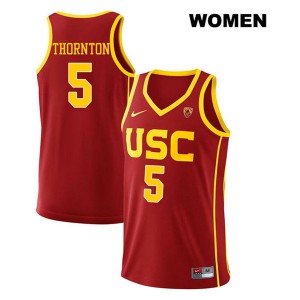 Women Trojans #5 Derryck Thornton Red Stitched Jersey 792454-630
