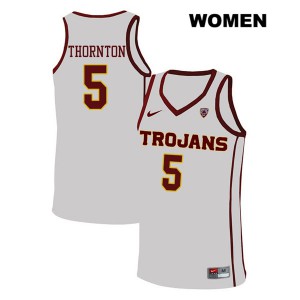 Women USC #5 Derryck Thornton White Embroidery Jersey 576942-211