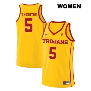 Womens USC #5 Derryck Thornton Yellow style2 Stitch Jersey 780538-912