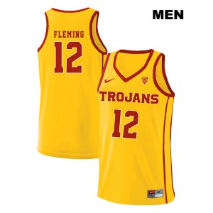 Men USC Trojans #12 Devin Fleming Yellow style2 NCAA Jersey 560770-289