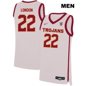 Mens Trojans #22 Drake London White High School Jerseys 725747-557