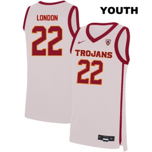 Youth Trojans #22 Drake London White University Jersey 917284-856