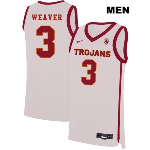 Men Trojans #3 Elijah Weaver White NCAA Jerseys 464567-225