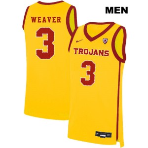 Mens Trojans #3 Elijah Weaver Yellow NCAA Jerseys 867704-821