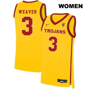 Womens Trojans #3 Elijah Weaver Yellow Player Jerseys 355841-695